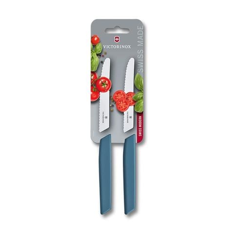  Bộ 2 dao bàn ăn và cắt cà chua lưỡi răng cưa Swiss Modern (vỉ giấy) 