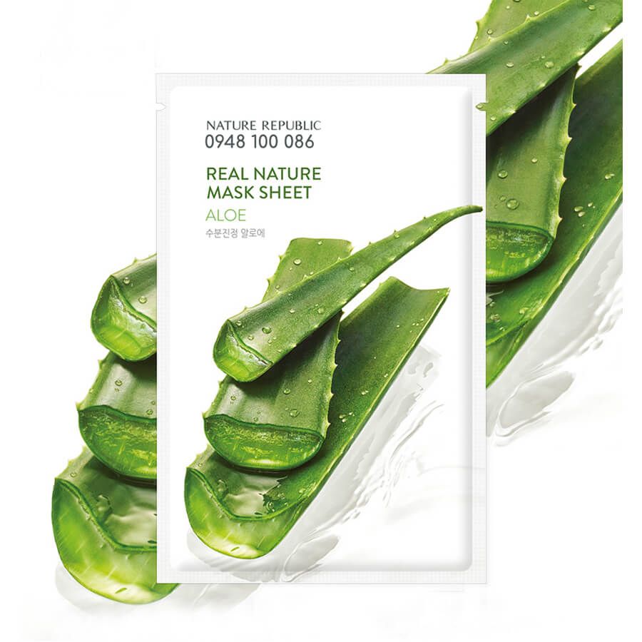  Combo 3 Mặt Nạ Dưỡng Da Nature Republic Real Nature Aloe Mask Sheet 23ml. 