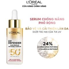  Serum Chống Nắng L'Oreal Phổ Rộng Mỏng Nhẹ, Bảo Vệ Da 30ml Defender Sun-Repair Spf 50+ Pa++++. 