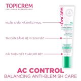  Kem Dưỡng Hỗ Trợ Giảm Mụn, Dưỡng Ẩm Topicrem AC Control Balancing Anti-Blemish Care 40ml. 