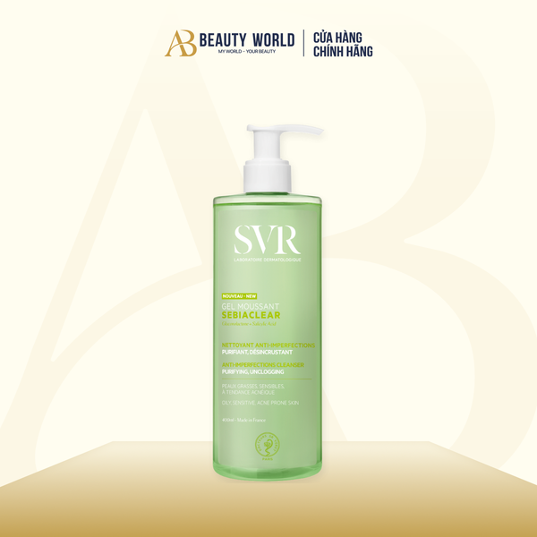 Gel Rửa Mặt Không Chứa Xà Phòng Cho Da Dầu Svr Sebiaclear Gel Moussant 400ml.