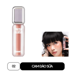  Má Hồng Kem Căng Bóng Glamrr Q Glow Lasting Fresh Blush  02 Peach Plot 3.8G. 