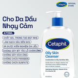  Sữa rửa mặt dành cho da dầu nhạy cảm Cetaphil Oily Skin Cleanser 473ml. 