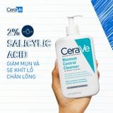  Sữa Rửa Mặt Dạng Gel Tạo Bọt Cho Da Dầu Mụn Cerave Blemish Control Cleanser 473ml. 