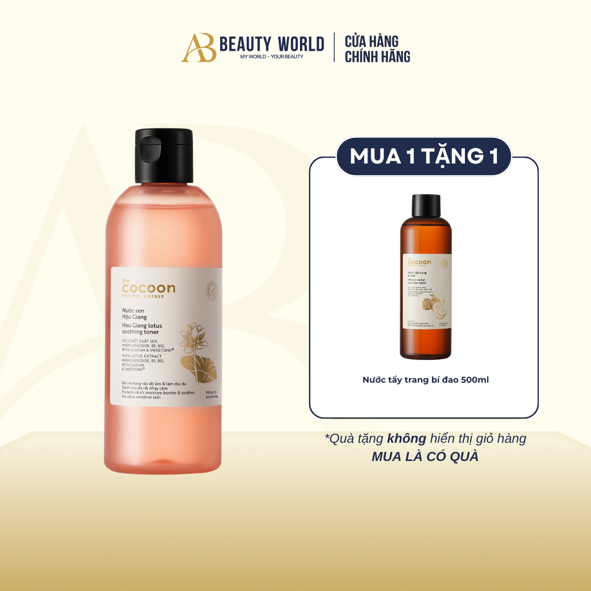  Combo Cocoon Nước Cân Bằng Sen Hậu Giang 310ml & Nước Tẩy Trang Bí Đao 500ml 