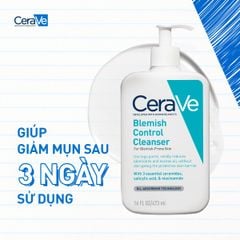  Sữa Rửa Mặt Dạng Gel Tạo Bọt Cho Da Dầu Mụn Cerave Blemish Control Cleanser 473ml. 