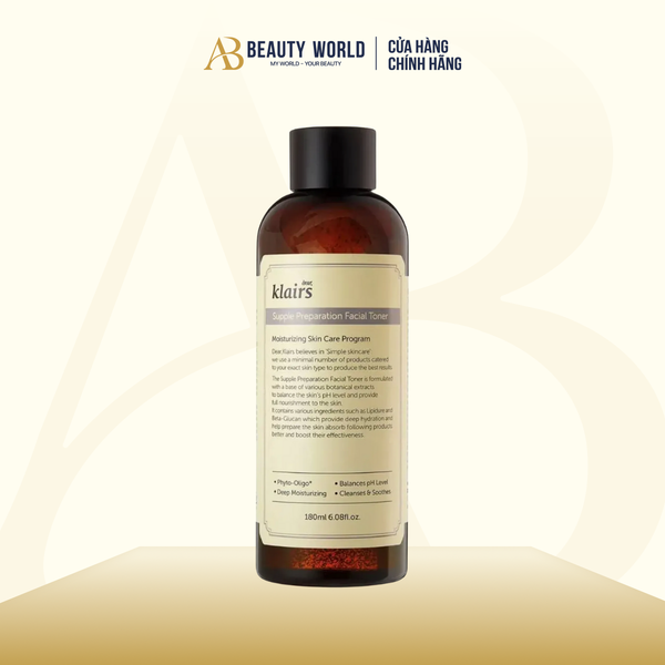 Nước Hoa Hồng Dưỡng Ẩm Dịu Da Klairs Supple Preparation Facial Toner 180ml.