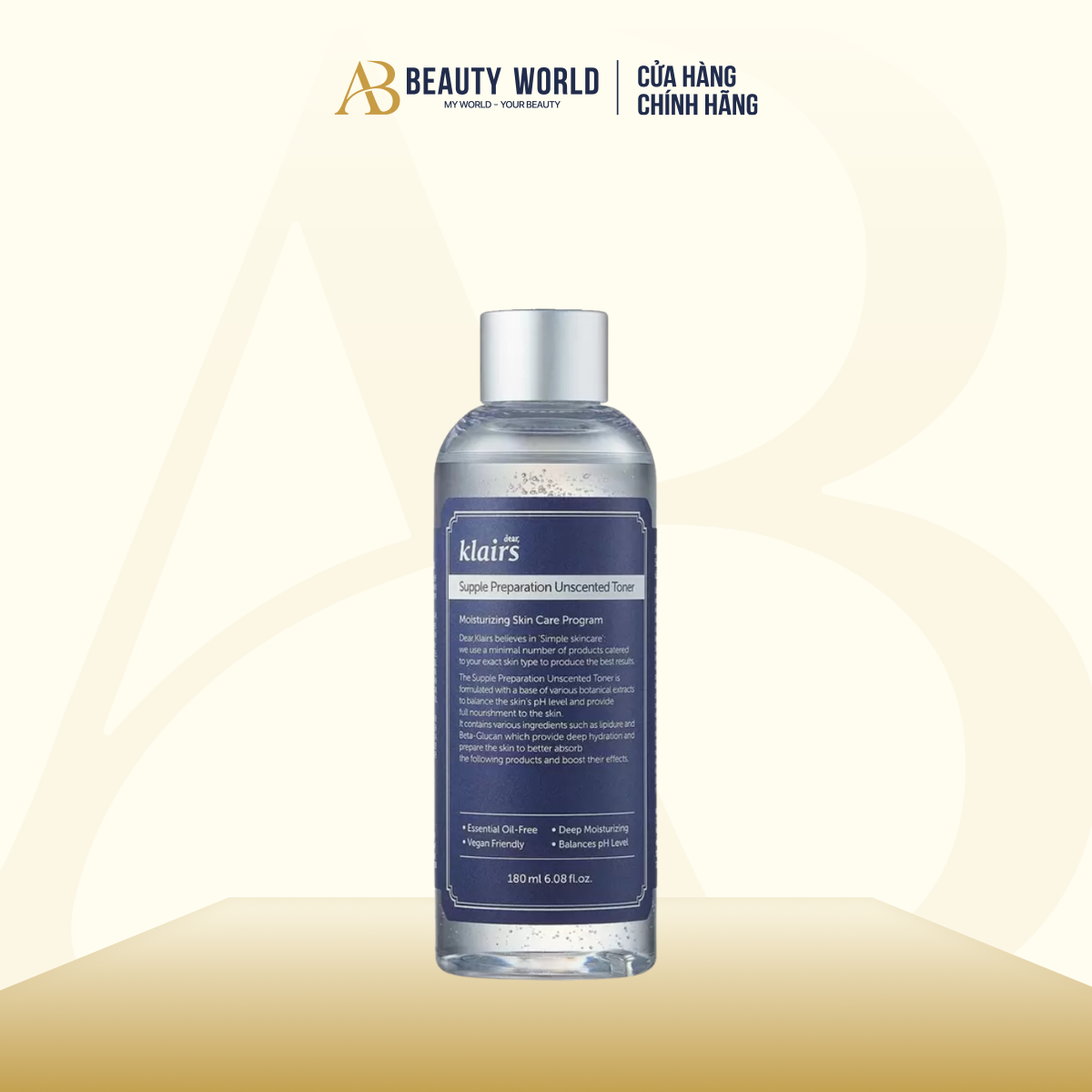 Nước Hoa Hồng Không Mùi Dưỡng Ẩm Làm Dịu Da Klairs Supple Preparation Unscented Toner 180ml.