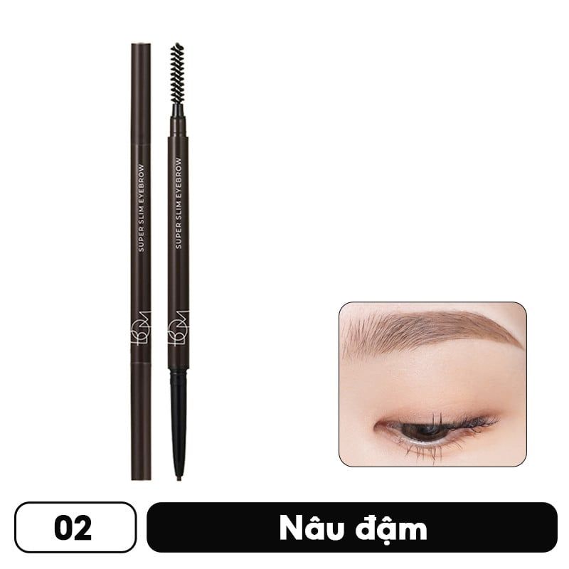  Chì Kẻ Chân Mày Bom Super Slim Eyebrow #02 Rich Brown 0,1G 