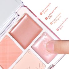  Bảng Phấn Má Hồng Và Phấn Bắt Sáng Judydoll 4 Ô Tông Lì Đa Năng màu 02 Blush And Highlight Palette Soft Peach 9g 