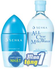  Combo Senka Sữa Chống Nắng Kiềm Dầu 40ml + Nước Tẩy Trang 2 Lớp 230ml 