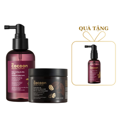  Combo Cocoon Nước dưỡng da đầu bồ kết 140ml và Cà phê Đắk Lắk làm sạch da chết cơ thể 200ml tặng Nước dưỡng da đầu bồ kết 50ml 