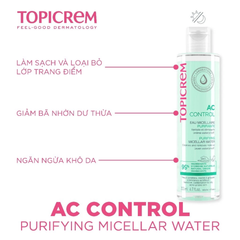 Nước Tẩy Trang Cho Da Dầu, Mụn, Nhạy Cảm Topicrem Ac Purifying 400ml 