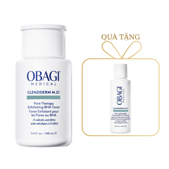  Nước Hoa Hồng Obagi 2% BHA Giảm Nhờn Mụn 148ml Clenziderm MD Pore Therapy Exfoliating BHA Toner tặng Sữa Rửa Mặt 118ml. 