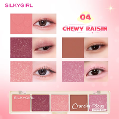  Bảng phấn mắt 5 màu Silkygirl Crunchy Licious Shadow Bar Màu 04 Chewy Raisin 10g 