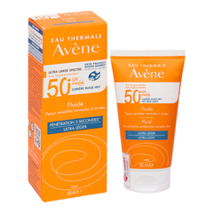  Combo Avène Kem Chống Nắng Cho Da Thường, Hỗn Hợp, Nhạy Cảm 50ml + Xịt Khoáng 50ml Very High Protection Fluid Spf50+ + Thermal Spring Water 