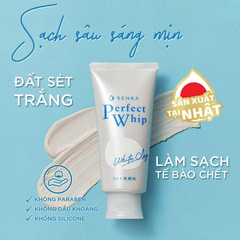  Sữa Rửa Mặt Đất Sét Trắng Senka Perfect Whip White Clay 120G 