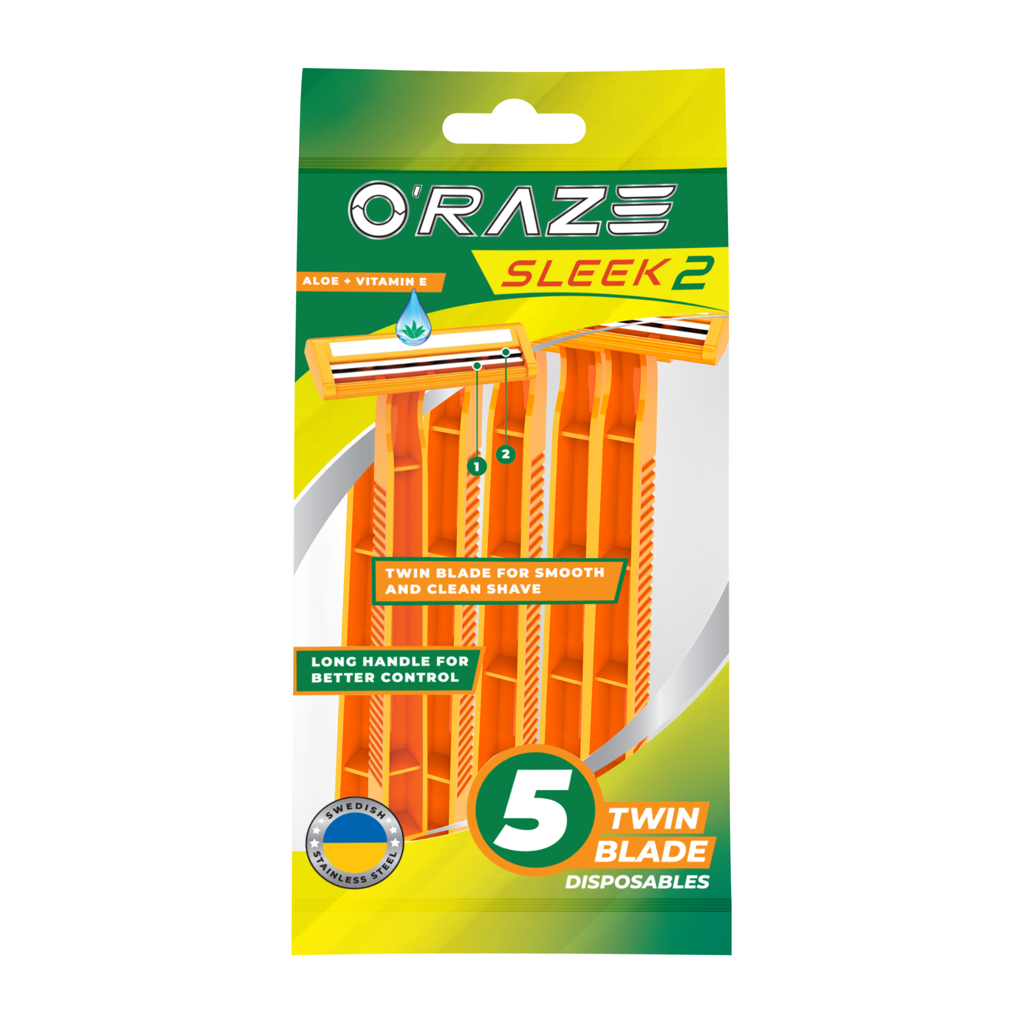  Dao Cạo O'Raze Or01 2 Lưỡi Sleek2 (5 cây). 
