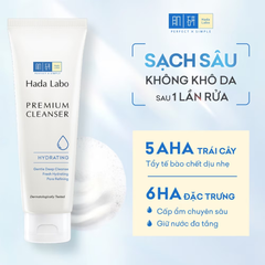  Sữa Rửa Mặt Dưỡng Ẩm Cao Cấp Hada Labo Premium Cleanser Hydrating 100G 