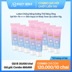  Lotion Chống Nắng Dưỡng Thể Nâng Tông Spf 50+ Pa +++ Skin Aqua Uv Body Tone Up Lotion 15g. 