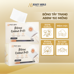  Bông tẩy trang cao cấp AB Beauty World Pillow Cotton Puffs 150 miếng. 