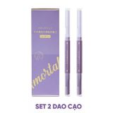 Bộ 2 Dao Cạo Lông Mày Amortals Hai Đầu Tiện Lợi Không Gỉ Double-headed Macro Eyebrow Razor (2 cây)