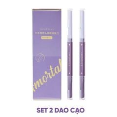  Bộ 2 Dao Cạo Lông Mày Amortals Hai Đầu Tiện Lợi Không Gỉ Double-headed Macro Eyebrow Razor (2 cây) 