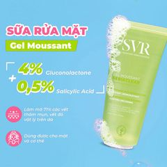  Gel Rửa Mặt Cho Da Dầu Mụn, Nhạy Cảm Svr Sebiaclear Creme Lavant 200ml. 