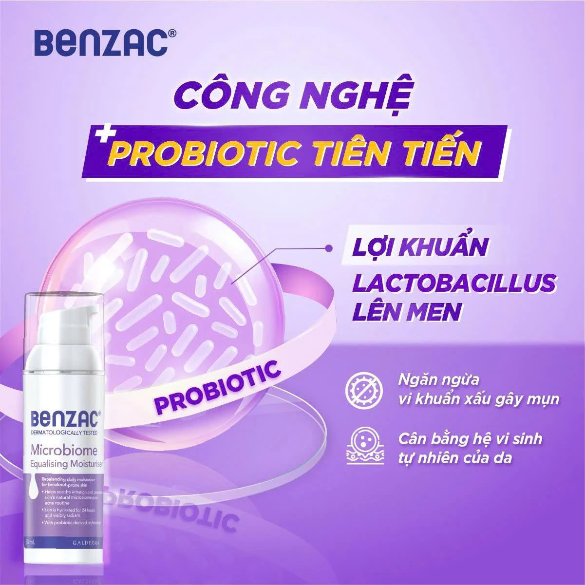  Sữa Dưỡng Ẩm BENZAC Giúp Cân Bằng Hệ Vi Sinh Cho Da Dầu Mụn Microbiome Equalizer 50ml 