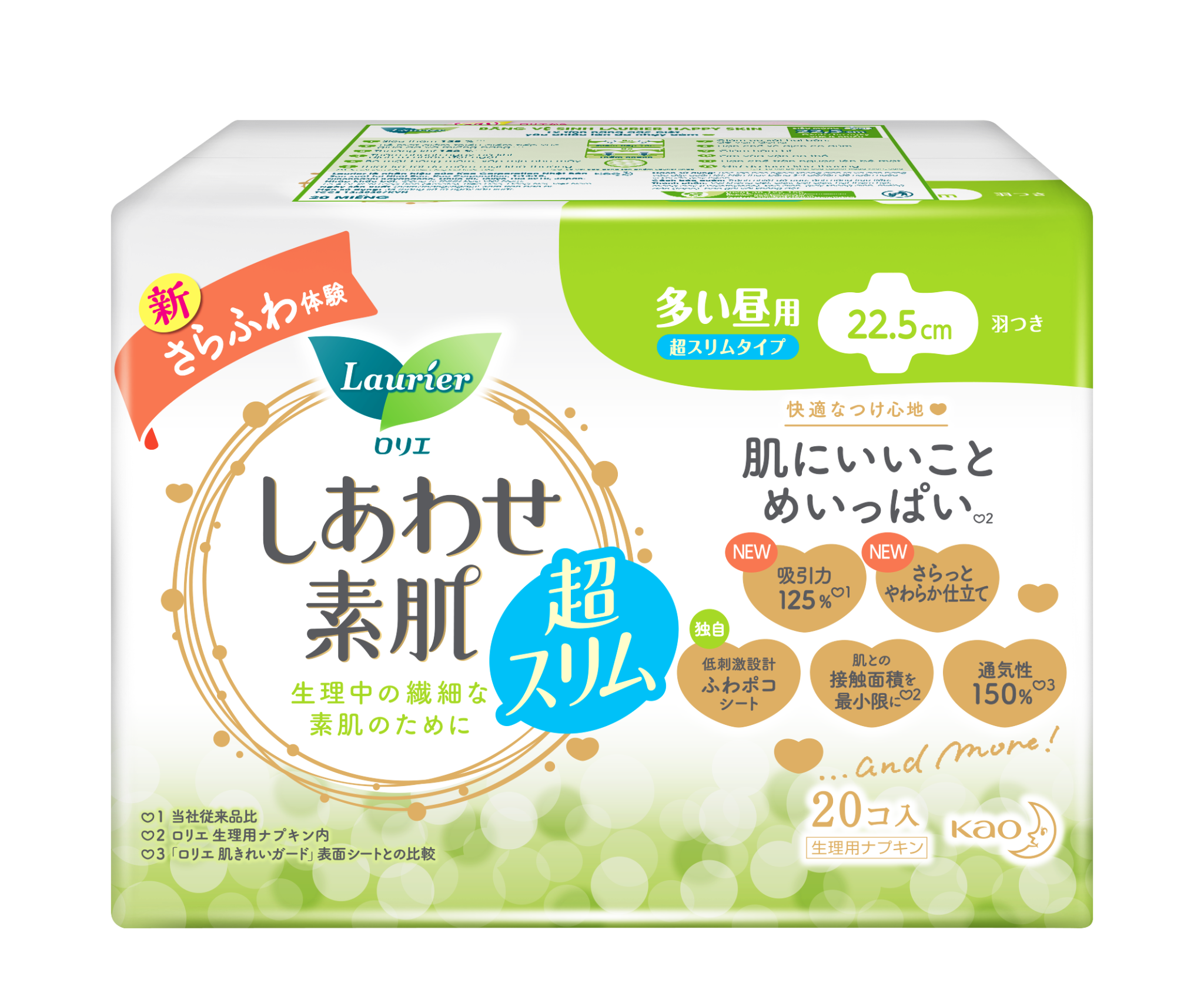  Laurier Happyskin Siêu Mỏng 22.5Cm 20M Ban Ngày 