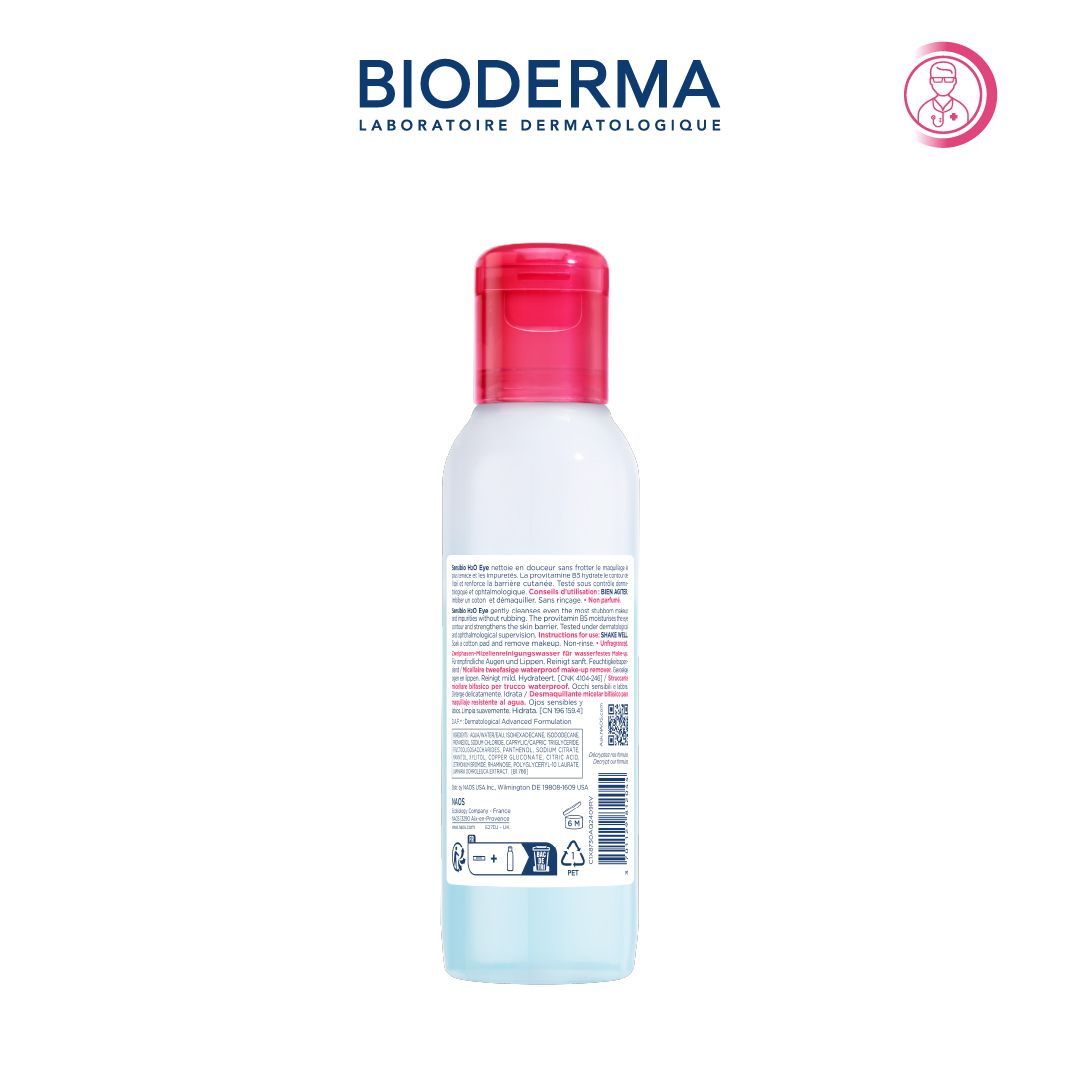  Tẩy Trang Mắt Môi Sạch Thoáng & Mềm Ẩm Bioderma Sensibio H2O Eye 125ml. 