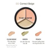  Kem Che Khuyết Điểm Triệt Sắc The Saem Cover Perfection Triple Pot Concealer 01 Correct Beige 4.5g. 