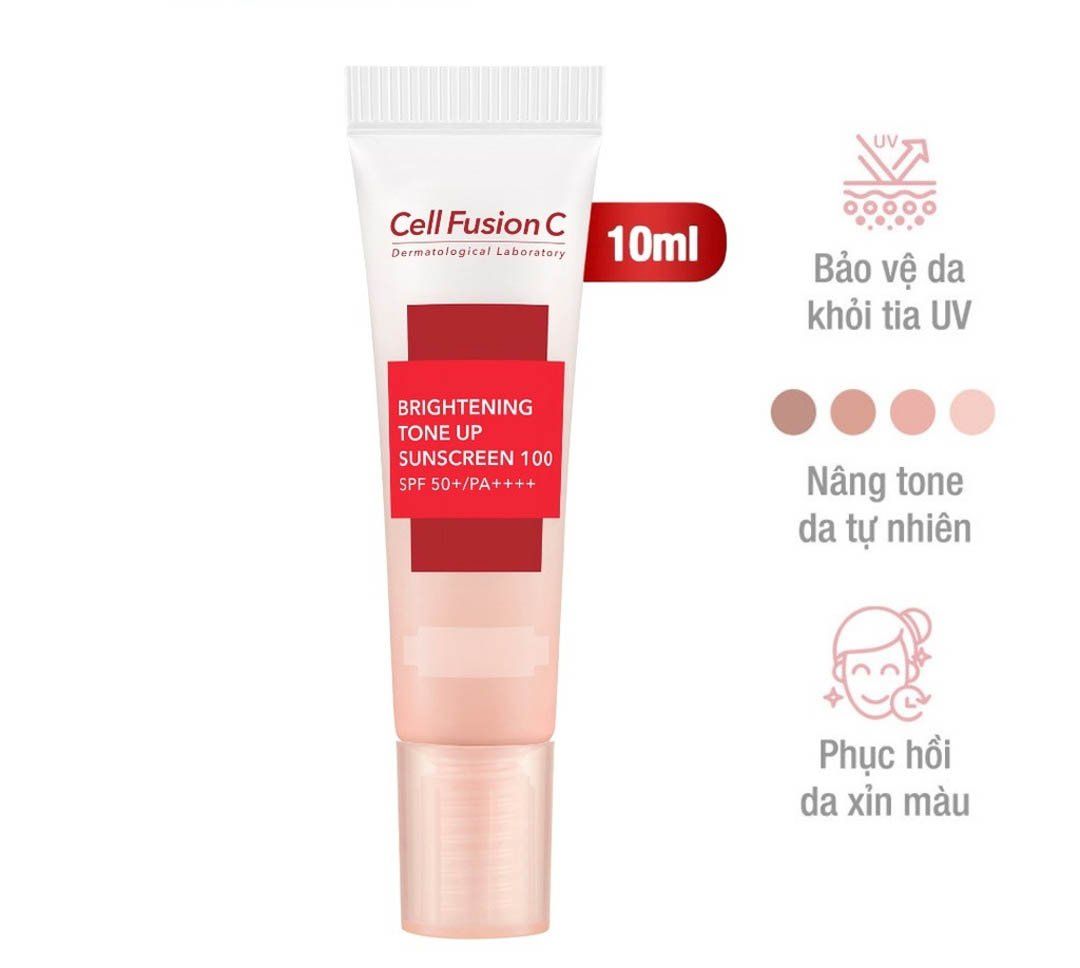  Combo 2 Kem Chống Nắng Bật Tone Da - Cell Fusion C Brightening Tone Up Suncreen Spf50+/Pa++++ 10ml. 