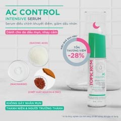  Tinh Chất Giảm Mụn Bóng Nhờn Cho Da Dầu Mụn Topicrem AC Control Intensive Serum 34ml. 