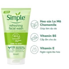  Sữa Rửa Mặt Simple Kind To Skin Refreshing Facial Wash 150ml. 