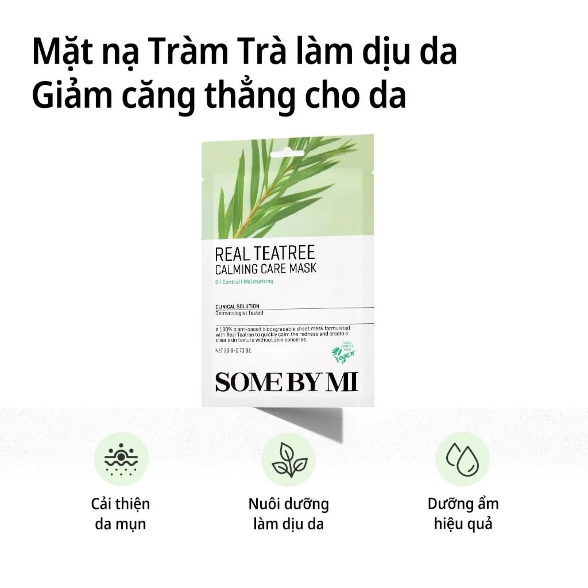  Mặt Nạ Dưỡng Da Tràm Trà Làm Dịu Da Mụn Some By Mi Real Teatree Calming Care Mask 20G. 