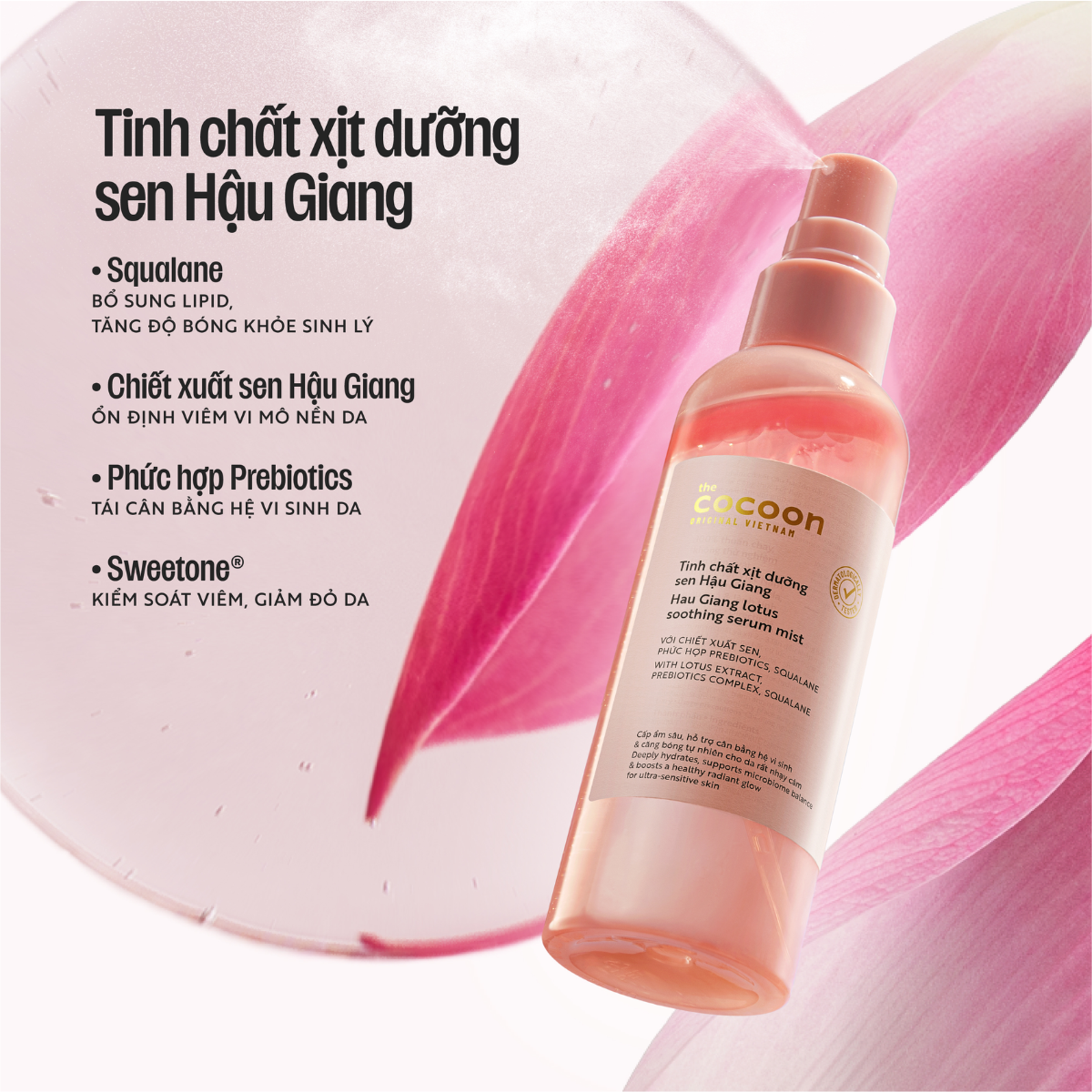  Combo Sữa chống nắng vô cơ sen Hậu Giang 50ml và Tinh chất xịt dưỡng sen Hậu Giang 100ml 