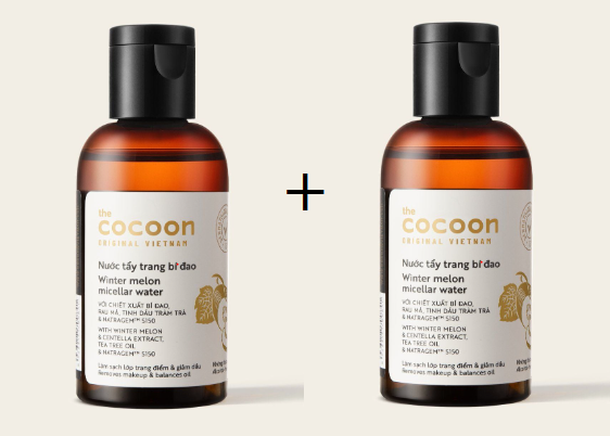  Combo 2 Cocoon Nước Tẩy Trang Bí Đao Winter Melon Micellar Water 50ml. 
