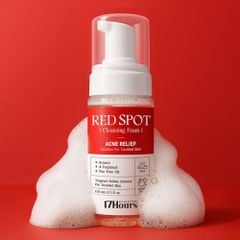  Sữa Rửa Mặt Tạo Bọt Làm Sạch Da Dầu Mụn 17Hours Red Spot Cleansing Foam 100ml. 