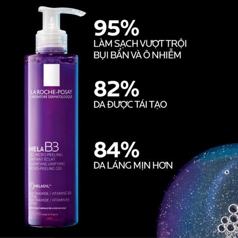  Gel Rửa Mặt Mờ Thâm, Sáng Da La Roche-Posay Mela B3 Clarifying Micro-Peeling Gel 200ml. 