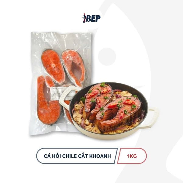 Cá Hồi Coho Chile Cắt Khoanh iBep - Gói 1kg/250g