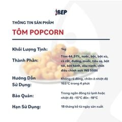 Tôm tẩm bột chiên popcorn iBep - Gói 1kg