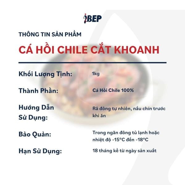 Cá Hồi Coho Chile Cắt Khoanh iBep - Gói 1kg/250g