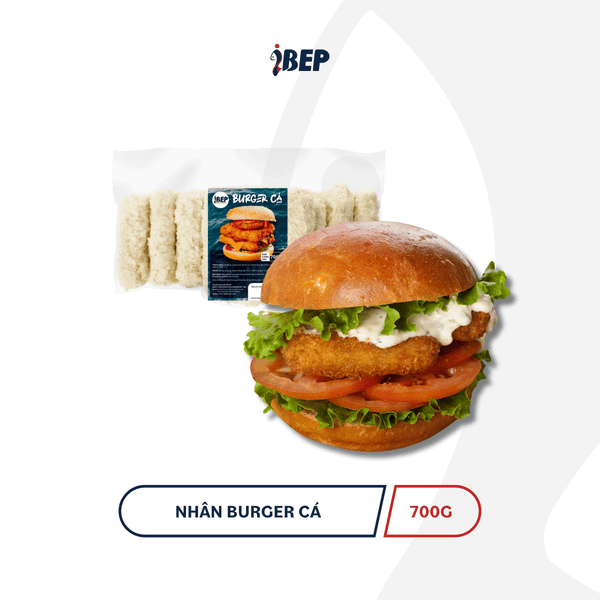 Nhân Burger Cá Đông Lạnh iBep - Gói 700gr