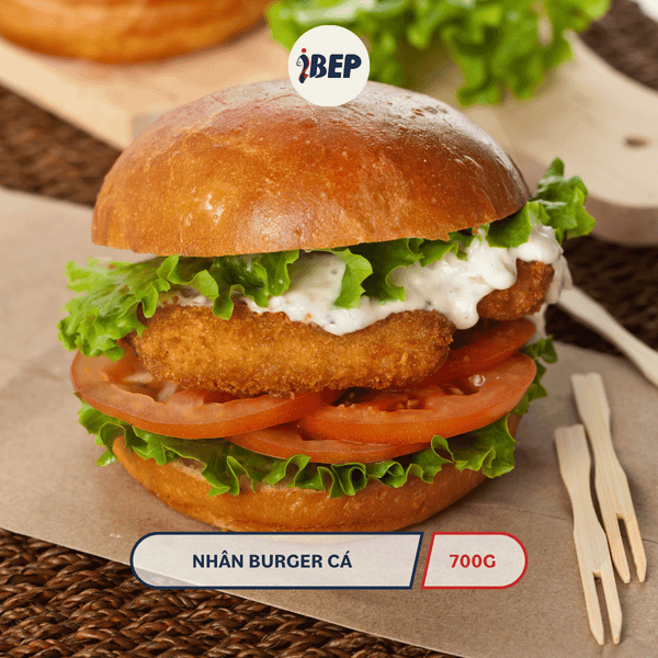 Nhân Burger Cá Đông Lạnh iBep - Gói 700gr
