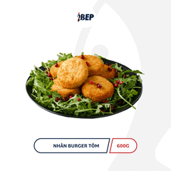 Bánh nhân burger tôm đông lạnh iBep - Gói 600gr/10 bánh