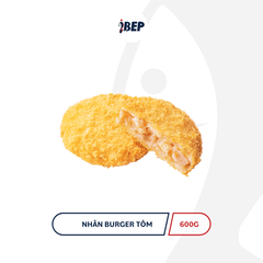 Bánh nhân burger tôm đông lạnh iBep - Gói 600gr/10 bánh