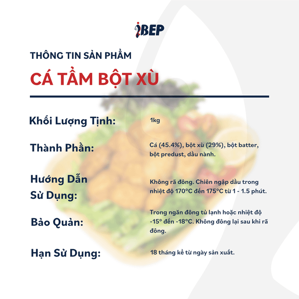 Cá tẩm bột chiên xù iBep - Gói 1kg