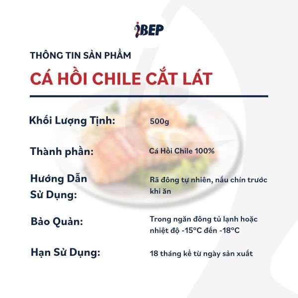 Cá Hồi Coho Chile Cắt Lát iBep - Gói 500g/200g