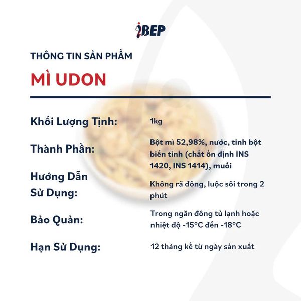 Mì Udon iBep - Gói 1kg